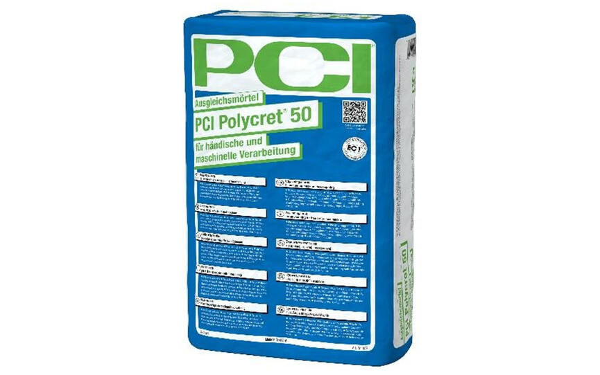 Nouveau mortier d’égalisation PCI Polycret 50 pour une mise en œuvre à la fois mécanique et manuelle